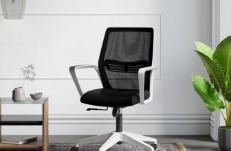 Godrej Interio Vurv Mid Back Fabric Office Arm Chair(Black, Knock Down)