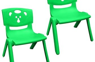 SUNBABY Magic Bear Face Chair Strong & Durable Plastic Best for School Study, Portable Activity Chair for Children,Kids,Baby (Weight Handles Upto 100 Kg Each)-Set of 2 Green/Green