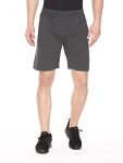 Pepe Jeans Athleisure Men Knit Cotton Stretch Shorts | Breathable Cotton Jersey, Gym and Casual Wear | with Drawstring and Zip Pocket in Black Melange – XL