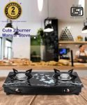 Sigri-wala Surya Toughened Glass Door Step Glass Manual Gas Stove(2 Burners)