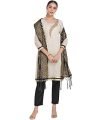 Ethnicjunction Women’S Chanderi Zari Checks Khatli Handwork Salwar Suit Dress Material With Banarasi Dupatta (Grey)