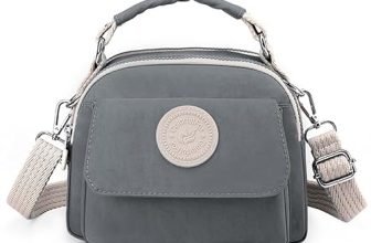 Storite Women’S Stylish Small Lightweight Sling Crossbody Shoulder Bag, Portable Handbag Bag With Inner Padded Pocket & Adjustable Strap (Grey,21X10X17Cm)