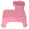 Fun Homes 2 Pieces Plastic Bathroom Stool & Mug Set (Pink) (Hs39Funh023168)