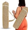 STRAUSS Breathable Jute Yoga Mat Bag with Shoulder Strap | Washable & Durable Yoga Mat Cover Bag | Travel, Yoga & Gym Shoulder Bag | Along with Side Pocket | Ideal for Men & Women, (Beige)