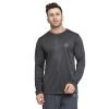 CHKOKKO Men’s Round Neck Regular Dry Fit Gym Sports T-Shirt Darkgrey S