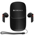 Zebronics Sound Bomb X1 3-In-1 Wireless Bluetooth V5.0 In Ear Earbuds, Speaker Combo With 30 Hour Backup, Built-In Led Torch, Call Function, Voice Asst, Type C And Splash Proof Portable Design (Black)