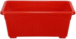 Kraft Seeds by 10CLUB Plastic Window Planters – 1 Pc (13 Inch, Red) | Planting Pots for Home Plants | Plant Pots for Home & Balcony Garden | Flower Planters for Balcony and Terrace Gardens | Big Pots