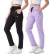 Modeve Women’s Regular Track Pants (4101_Black and Lavender