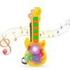 Gooyo Gy999-53 Battery Operated Musical Toy Guitar With 8 Keys & 3D Gear & Flash Light Effects For Kids/Baby/Girls/Boys/Gifts/Toddlers | Yellow Color, Power Source: 3Xaa Battery (Not Included)