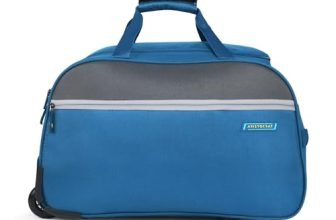 Aristocrat Enigma 52 Cm Polyester Softsided Cabin Size 2 Wheels Duffle Trolley Wheels – Blue