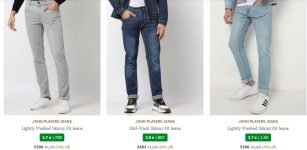 AJIO deal : Flat 70% Off On John Players Clothing Jeans from 390 : Tshirts from 180 : Shirts from 300 : Trousers from 450 : Sweatshirts from 450 : Sweaters from 510 : Jackets from 900 : Waistcoat & Blazers from Rs.960 :
