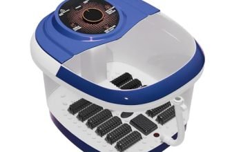 Lifelong Foot Spa Machine: Pedicure, Foot Spa, Massager – Relaxing Heat & Bubbles For Ultimate Foot Massage At Home – 12 Massage Rollers – Water Heating Function (Blue & White)