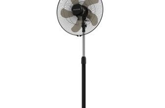 Polycab Optima Mini 400Mm Oscillating Pedestal Fan For Home, Office | High Speed & Air Thrust | Aerodynamic Blades With Cutting Edge Design | 100% Copper Winding Motor | 2 Years Warranty【Black】