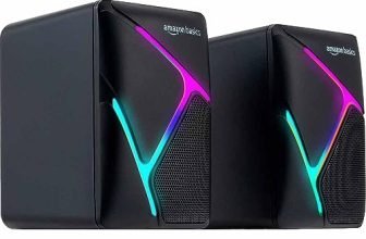 Amazon Basics 2 X 3W Multimedia Pc Gaming Speaker With Aux Connectivity, Usb Support, Volume Control, And Rgb Lights