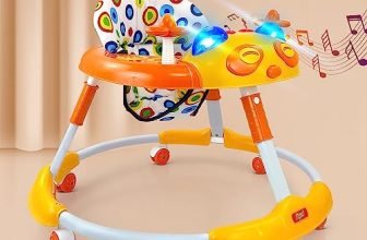 Dash Kitty Baby Walker With Music With Rotation Wheels & High Back Rest (Orange)