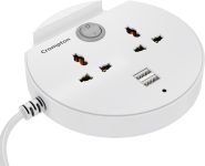 Crompton Powerbox Alpha Cu 4  Socket Extension Boards(White, 2 M, With Usb Port)