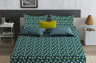 Status Contract Spring Summer Collection-2024 Cotton Double Bed Sheets | Standard Size Bedspread For Double Bed With 2 Pillow Covers Set-120Gsm | (Green)
