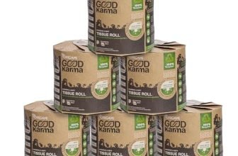 Origami Good Karma 3 Ply Eco-Friendly Unbleached Toilet Tissue Paper Roll – Pack Of 6 (320 Pulls Per Roll, 1920 Sheets)