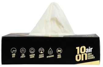 10On Air – Soft Facial Tissue Box – Large Size – 2 Ply Paper Napkins, 100 Pulls ,Size 20 X 20 Cms