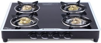 Wonderchef Platinum Glass Cooktop 4 Burner Glass Manual Gas Stove(4 Burners)