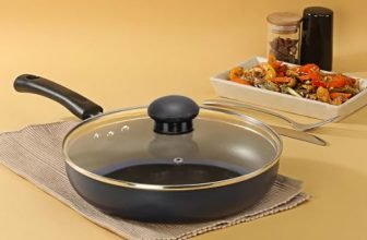 Frenchware Non-Stick Frypan 24Cm With 5 Layer Coating, Induction Base, Glass Lid And Ergonomic Handles, Durable Granite Finish, 100% Food-Grade, Flared Rims (Pack Of 1)