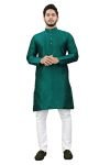More & More Men’s Cottan Blend Kurta Dark Green