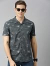 Here&Now Men Printed Casual Grey Shirt