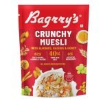 Bagrry’s Crunchy Muesli | 40% Fibre Rich Oats with Bran | 82% Multi Grains, Almonds, Raisins & Honey | Breakfast Cereal | Natural Muesli , 400g /425g Pouch (Weight May Vary)