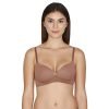Zivame Women’s Rayon Medium Padded Wire Free T-Shirt Bra (ZI1946-Nutmeg_Brown_32d_Brown_32D)