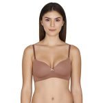 Zivame Women’s Rayon Medium Padded Wire Free T-Shirt Bra (ZI1946-Nutmeg_Brown_32d_Brown_32D)