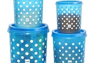 Cello Hi Fresh Safe Plastic Jumbo Container, 4 Pc(Capacity – 5Ltrs, 7Ltrs, 10Ltrs & 15Ltrs), Blue