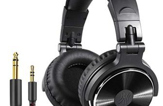 Oneodio Over Ear Headphone Studio Wired Bass Headsets With 50Mm Driver, Foldable Lightweight Headphones With Shareport And Mic For Dj Monitoring Mixing Guitar Pc Tv