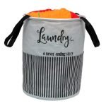 Perpetual Cloth Basket For Laundry – Waterproof Non Woven Cloth Bag For Storage Clothes, Flodable Laundry Basket Bag With Handle 45 Liter (Greypcs), 15 Cm, 30 Cm