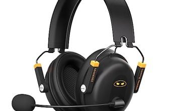 Gaming Headset For Ps4 Xbox 1,Over-Ear Heavy Bass Noise Cancelling Headphone With Retractable,Pc-Wired Headphones With Microphone-3.5Mm Computer Headset For Laptop