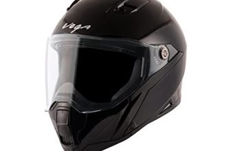 Vega Storm Isi Certified Full Face Helmet For Men And Women With Clear Visor And Extra Mercury Visor (Black, Size:M 57-58 Cm)