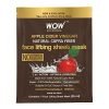WOW Skin Science Apple Cider Vinegar Natural Fiber Cupra Face Lifting Sheet Mask – Controls Oil and Balances pH Level – 25 Ml