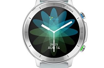 Syska Stellar, 1.28” Display, Multiple Watch Faces, Accelerometer, Hr & Spo2 Monitoring, Sleep Monitor, Music And Camera Control, Bt Calling Smartwatch (Cloud Grey, Free Size)