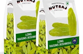 Nutraj Super Long Raisin 1 Kg (500G X 2)| Kishmish | Rich In Iron & Vitamin B | Seedless Green Kishmish | Healthy Snacks | Dry Fruits | Healthy And Tasty Snacks |, Fresh