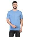 INKKR Men’s Solid Round Neck Sky T-Shirt