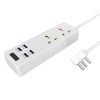 UBON 6-in-1 Power Series EXT-2, 1500W Extension Board with 2.1Amp 4 USB Charging Output & 2 Three Pin Power Sockets, 2mtr Cord Length, Smart Protection System, Universal Compatibility – White