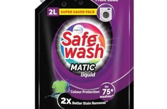 Safewash Front Load Matic Premium Liquid Detergent With Colour-Protect Technology | 2X Stain Removal | For All Types Of Fabrics| 2L Refill Pouch