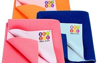 Beybee Non-Toxic Quick Dry Sheet For New Born Baby|Anti-Piling Soft Fleece Bed Protector|Waterproof Extra Absorbent Mattress Protector For Infant (Salmon Rose+Royal Blue+Peach, Small, Pack Of 3)