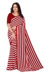 Anand Sarees Red Color Georgette Striped Saree with Unstiched Blouse Piece-(1692_2)