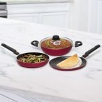 Prestige Omega Festival Pack Induction Bottom Non-Stick Coated Cookware Set(Aluminium, 3 – Piece)