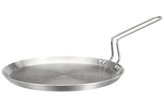 Amazon Brand – Solimo Triply Stainless Steel Tawa (28Cm) | Non-Stick Honeycomb Coating | Induction Friendly