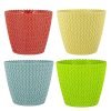 Go Hooked Flower Pot | Plastic | Planters | Multicolour | 5.5 inch | 4 Pieces | Plant Pots | Sunshine Pots