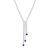 GIVA 925 Silver Blue Lariat Necklace| Pendant to Gift Women & Girls | With Certificate of Authenticity and 925 Stamp | 6 Months Warranty*