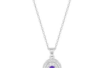 GIVA 925 Silver Purple Glance Pendant With Link Chain | Necklace to Gift Women & Girls | With Certificate of Authenticity and 925 Stamp | 6 Months Warranty*