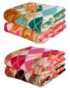 Bsb Home® All Season Miltipurpose Polar Fleece Blanket Combo| Assorted Multicolour Lightweight Blanket | Set Of 4, 60X90 Inches