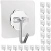 Rylan Adhesive Hooks 13.2LB(Max) Heavy Duty Self Adhesive Hooks Transparent Waterproof and Oilproof Wall Hooks for Kitchen Bathroom Shower Door Outdoor Home Improvement Utility Hook 5 Pack